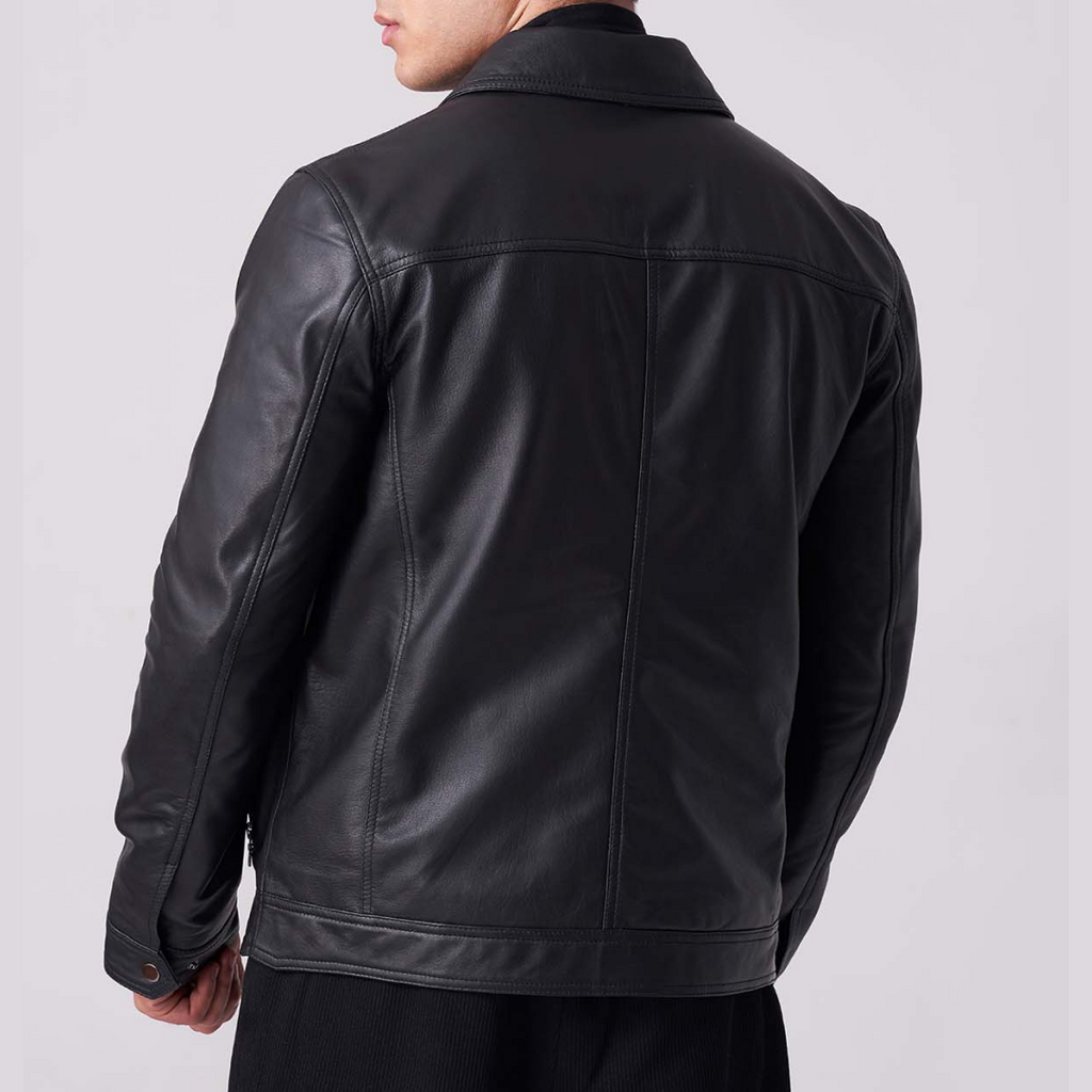 Heritage Biker Jacket - 100% Premium Black Leather